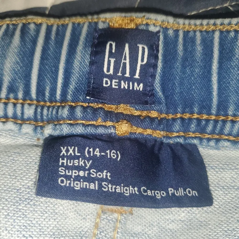 NEW Gap Size XXL Husky 14/16 Pull-On Original Straight Cargo Sweatpant Jeans